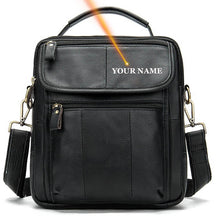 Indlæs billede til gallerivisning Men&#39;s Genuine Leather Cross body Bag Messenger Bag Shoulder Bag
