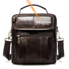 Indlæs billede til gallerivisning Men&#39;s Genuine Leather Cross body Bag Messenger Bag Shoulder Bag
