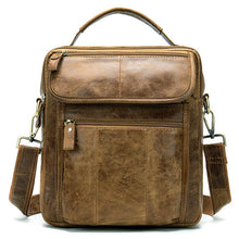 Lataa kuva Galleria-katseluun, Men&#39;s Genuine Leather Cross body Bag Messenger Bag Shoulder Bag
