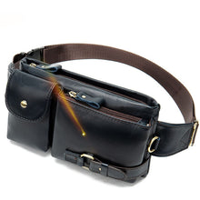 Charger l&#39;image dans la galerie, Men&#39;s Genuine Leather Waist Pack Waist Bag Belt Bag Phone Bag Travel Waist Pack
