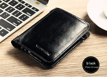 Last inn bildet i Galleri-visningsprogrammet, Men&#39;s Wallets Genuine Leather Trifold Wallet with ID Window
