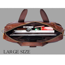 Carica l&#39;immagine nel visualizzatore di Gallery, Men&#39;s Genuine Leather Handbags Laptop Bag Business Travel Messenger Bag
