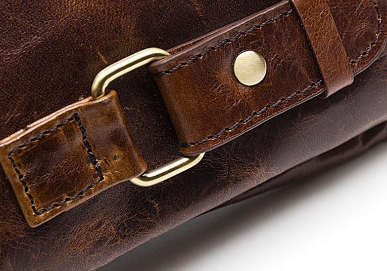 Men's Genuine Leather Waist Pack Waist Bag Belt Bag Phone Bag Travel Waist Pack