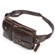 Carica l&#39;immagine nel visualizzatore di Gallery, Men&#39;s Genuine Leather Waist Pack Waist Bag Belt Bag Phone Bag Travel Waist Pack
