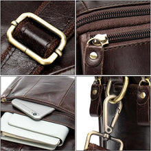 Lataa kuva Galleria-katseluun, Men&#39;s Genuine Leather Cross body Bag Messenger Bag Shoulder Bag
