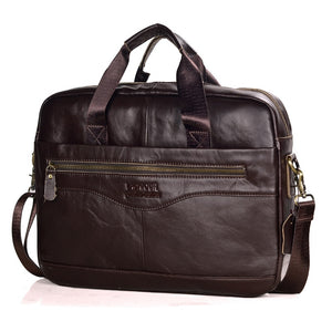 Men's Genuine Leather Handbags Laptop Bag Business Travel Messenger Bag