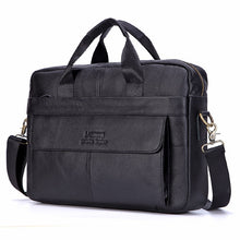 Indlæs billede til gallerivisning Men&#39;s Genuine Leather Handbags Laptop Bag Business Travel Messenger Bag
