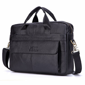 Men's Genuine Leather Handbags Laptop Bag Business Travel Messenger Bag