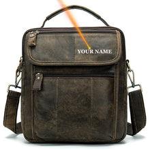 Last inn bildet i Galleri-visningsprogrammet, Men&#39;s Genuine Leather Cross body Bag Messenger Bag Shoulder Bag
