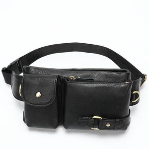 Men's Genuine Leather Waist Pack Waist Bag Belt Bag Phone Bag Travel Waist Pack