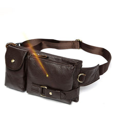 Cargar imagen en el visor de la galería, Men&#39;s Genuine Leather Waist Pack Waist Bag Belt Bag Phone Bag Travel Waist Pack
