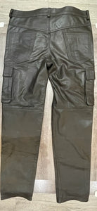 Slim Fit Bikerhose aus echtem Leder für Herren