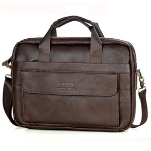 Men's Genuine Leather Handbags Laptop Bag Business Travel Messenger Bag