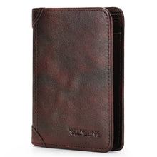 Indlæs billede til gallerivisning Men&#39;s Wallets Genuine Leather Trifold Wallet with ID Window
