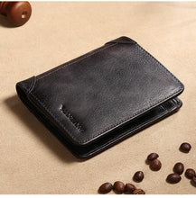 Load image into Gallery viewer, Men&#39;s Wallets Genuine Leather Trifold Wallet with ID Window
