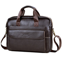 Lataa kuva Galleria-katseluun, Men&#39;s Genuine Leather Handbags Laptop Bag Business Travel Messenger Bag
