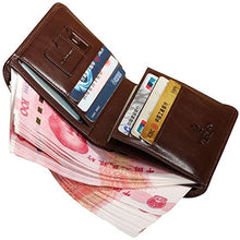 Last inn bildet i Galleri-visningsprogrammet, Men&#39;s Wallets Genuine Leather Trifold Wallet with ID Window
