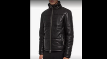 Lataa kuva Galleria-katseluun, Men Leather Puffer Jacket
