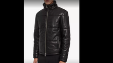 Lataa kuva Galleria-katseluun, Men Leather Puffer Jacket
