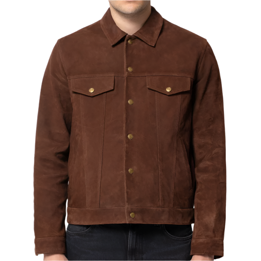 Men's Dark Brown Nubuck Jacket