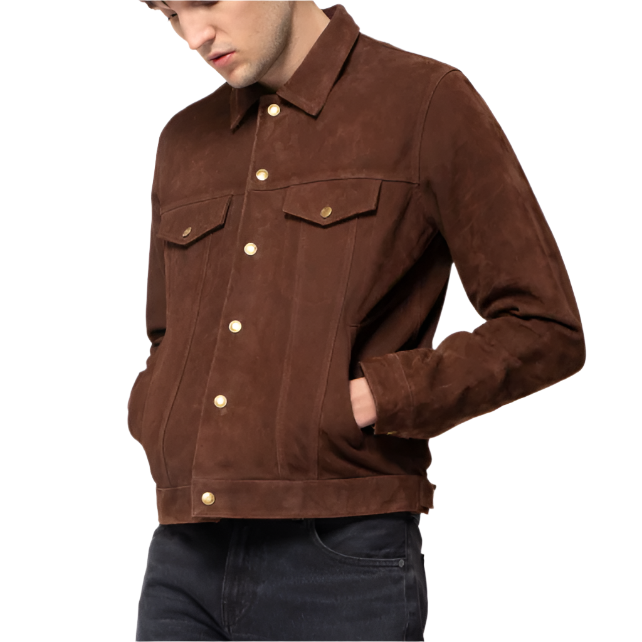 Men's Dark Brown Nubuck Jacket