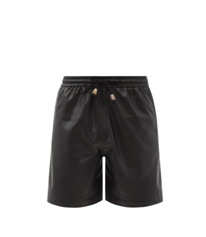 Elastische Shorts aus echtem Schafsleder für Herren