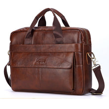 Charger l&#39;image dans la galerie, Men&#39;s Genuine Leather Handbags Laptop Bag Business Travel Messenger Bag
