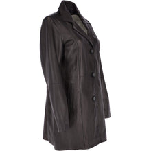 Load image into Gallery viewer, Womens Genuine Leather Single Breasted 3/4 Length Coat
