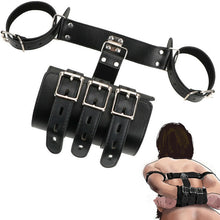 Last inn bildet i Galleri-visningsprogrammet, Leather Bondage Arm to Wrist Back Binder Body Restraint Role play
