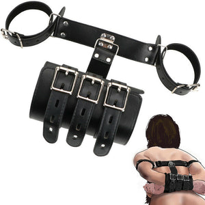 Leather Bondage Arm to Wrist Back Binder Body Restraint Role play