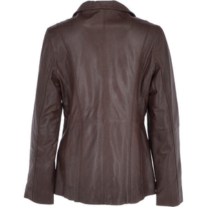 Damen braune echte Lederjacke