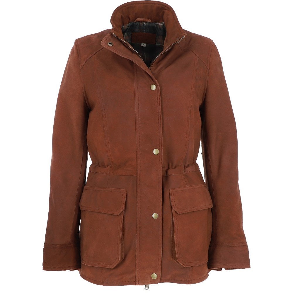 Damen braune Nubuklederjacke