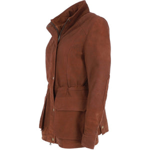 Ladies Brown Nubuck Leather Jacket