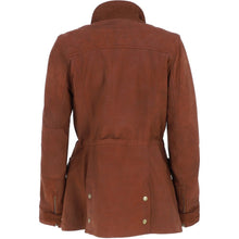 Charger l&#39;image dans la galerie, Veste en cuir nubuck marron pour femme
