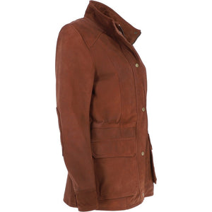 Ladies Brown Nubuck Leather Jacket