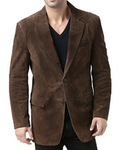 Last inn bildet i Galleri-visningsprogrammet, Men&#39;s Brown Suede Blazer Jacket

