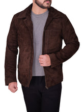 Indlæs billede til gallerivisning Men&#39;s Brown Suede Leather Jacket

