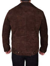 Indlæs billede til gallerivisning Men&#39;s Brown Suede Leather Jacket
