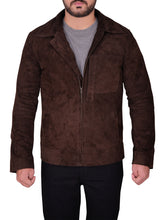 Lataa kuva Galleria-katseluun, Men&#39;s Brown Suede Leather Jacket
