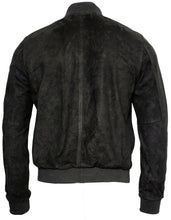 Load image into Gallery viewer, Men&#39;s Black Suede Leather Bomber Jacket
