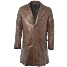 Cargar imagen en el visor de la galería, Men&#39;s Brown Genuine Leather Coat Jacket
