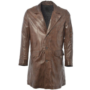 Men's Brown Genuine Leather Coat Jacket