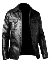 Afbeelding in Gallery-weergave laden, Men&#39;s Black Premium Sheep Leather Jacket
