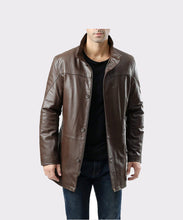 Lataa kuva Galleria-katseluun, Men&#39;s Brown Leather Jacket
