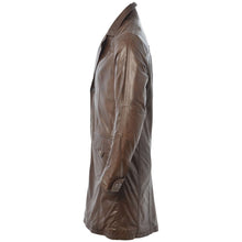 Indlæs billede til gallerivisning Men&#39;s Brown Genuine Leather Coat Jacket
