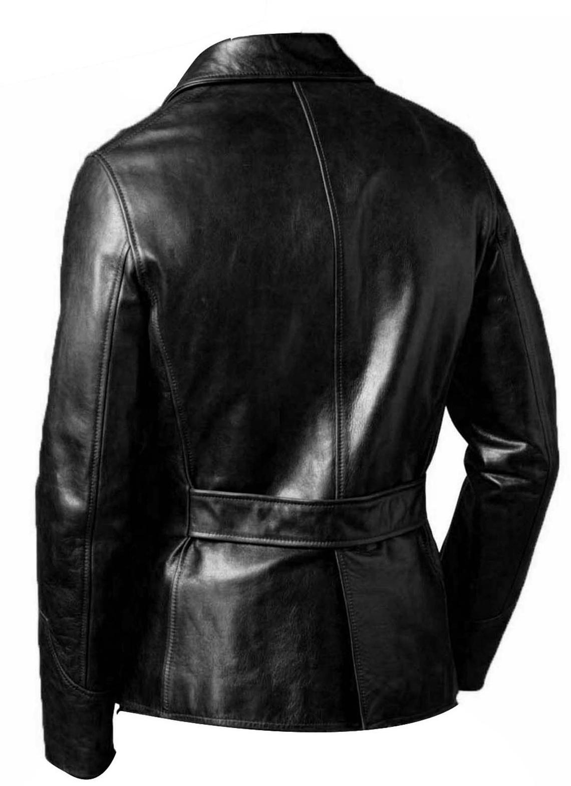 Schwarze Premium Schaflederjacke für Herren