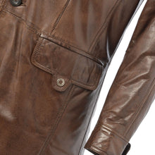 Lataa kuva Galleria-katseluun, Men&#39;s Brown Genuine Leather Coat Jacket
