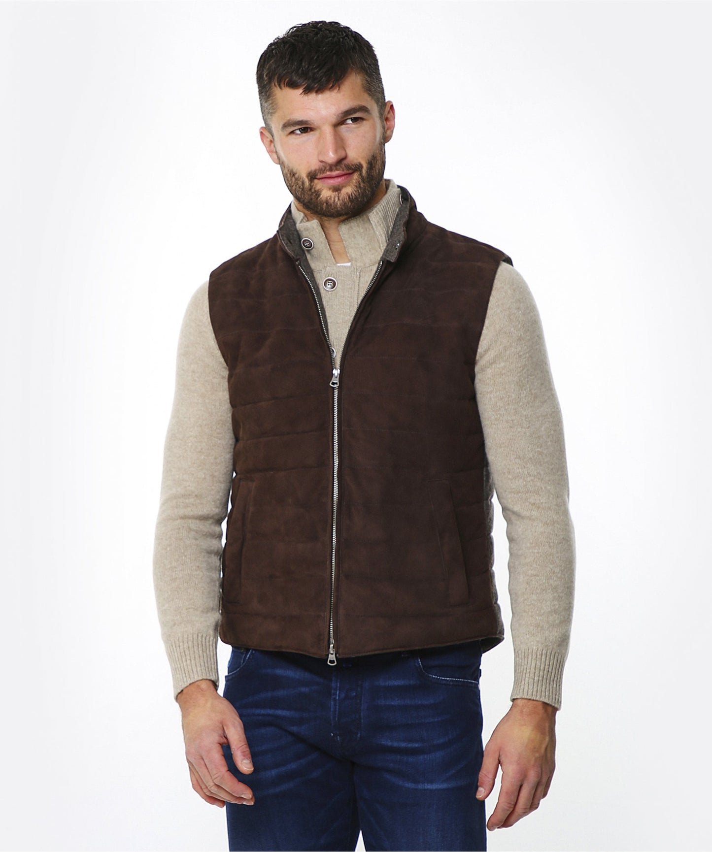 Dark Brown Suede Gilet