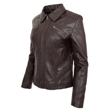 Load image into Gallery viewer, Ladies Dark Brown Genuine Leather Jacket
