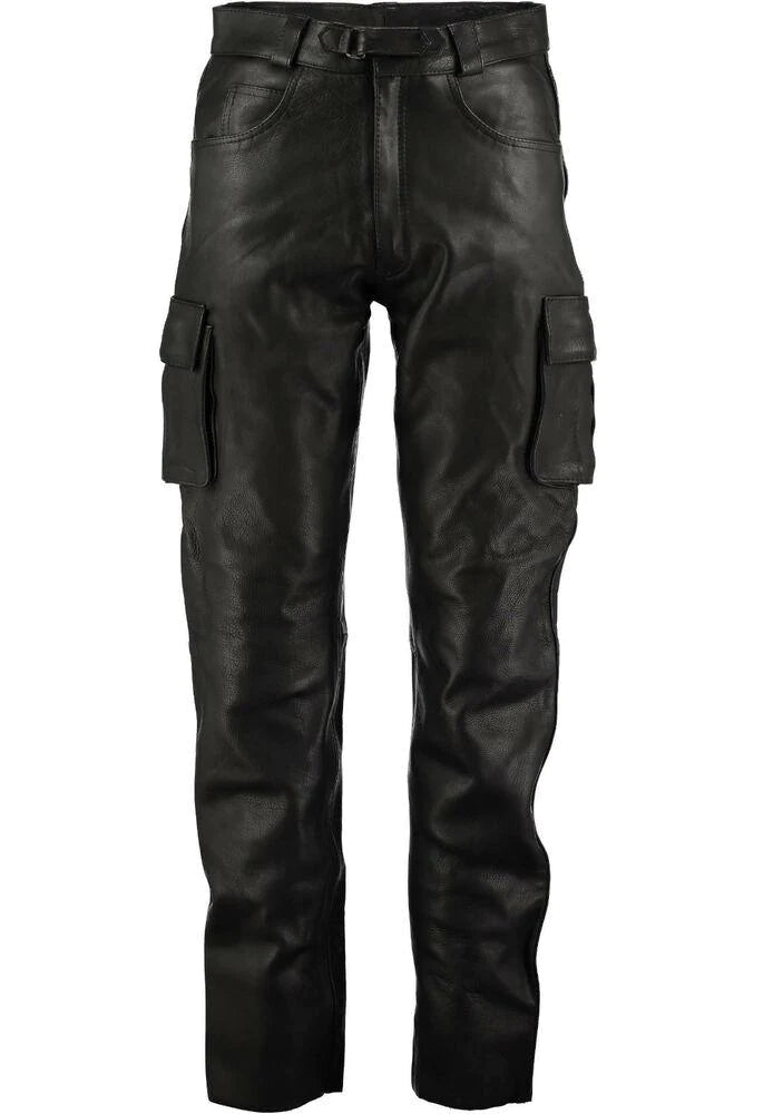 Men's Genuine Leather Cargo Trouser Pants